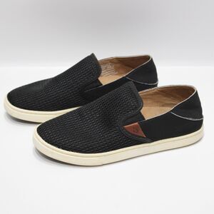 OluKai Pehuea Convertible Slip On Black Mesh Breathable Sneaker Women Size 7